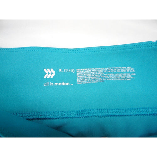 All In Motion Teal Star Print Athleisure Leggings Size XL 14 16