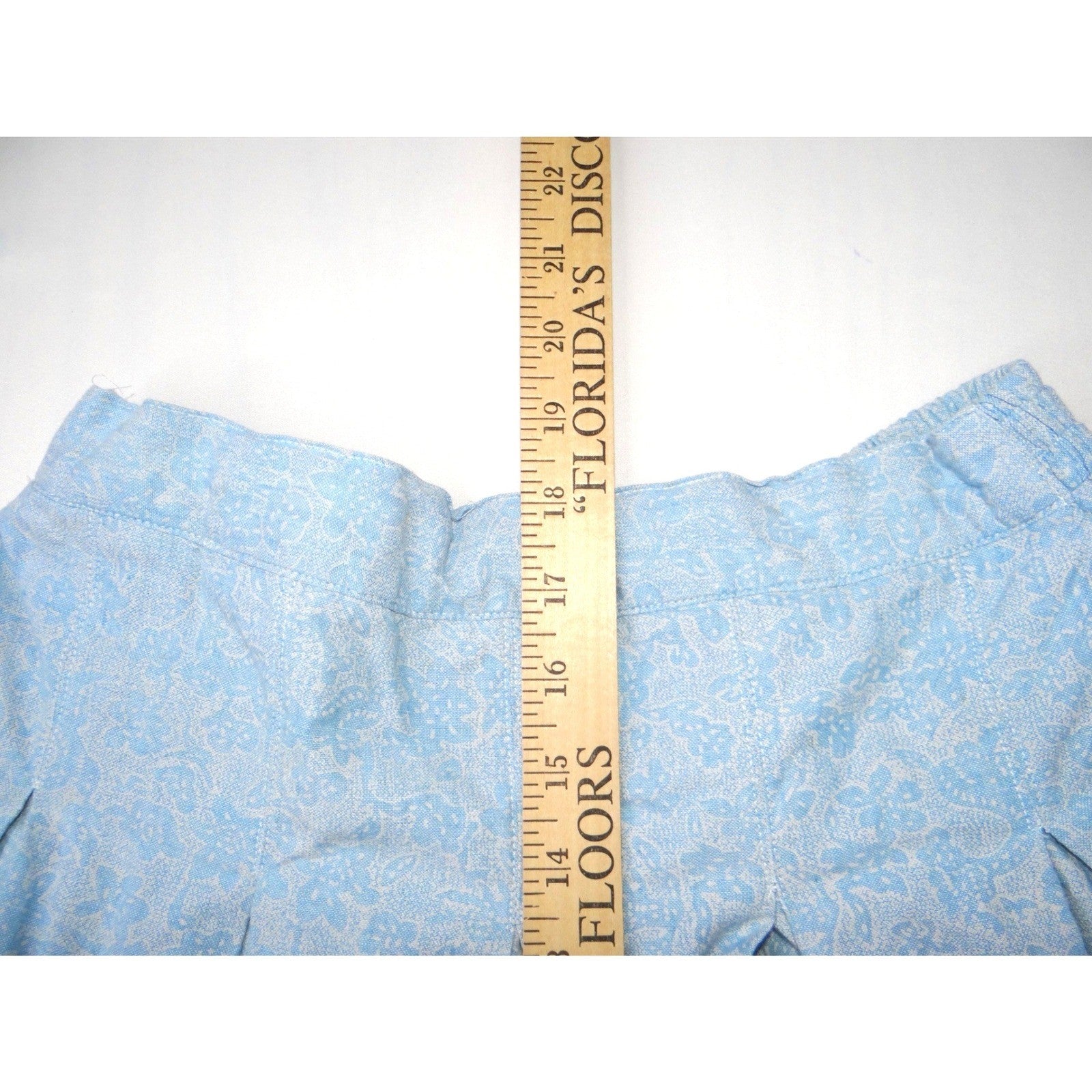 Vintage Pinot Noir Womens Light Blue Denim Floral Pleated Midi Skirt Size M