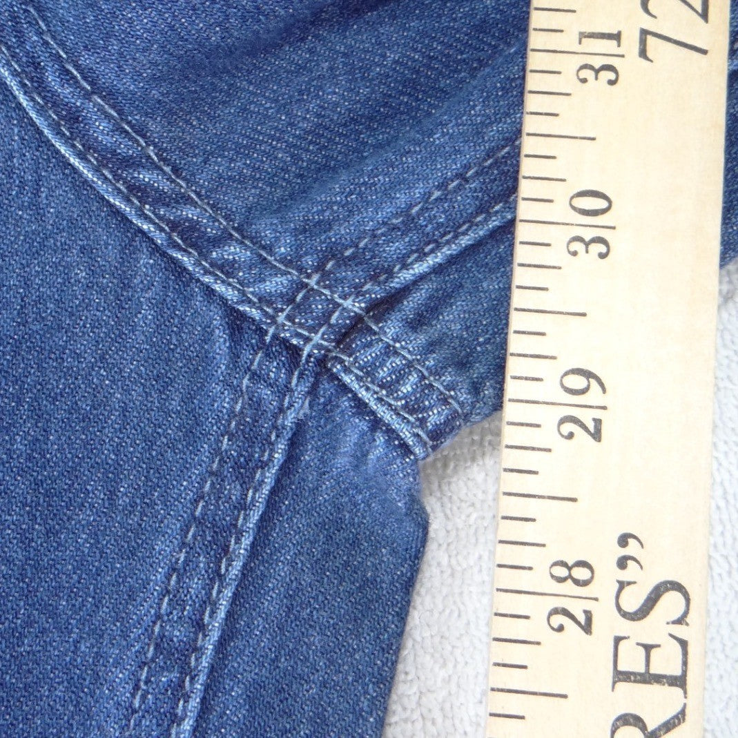 We The Free Free People Wide Leg Palazzo Jeans Blue Pleated High Waist 27