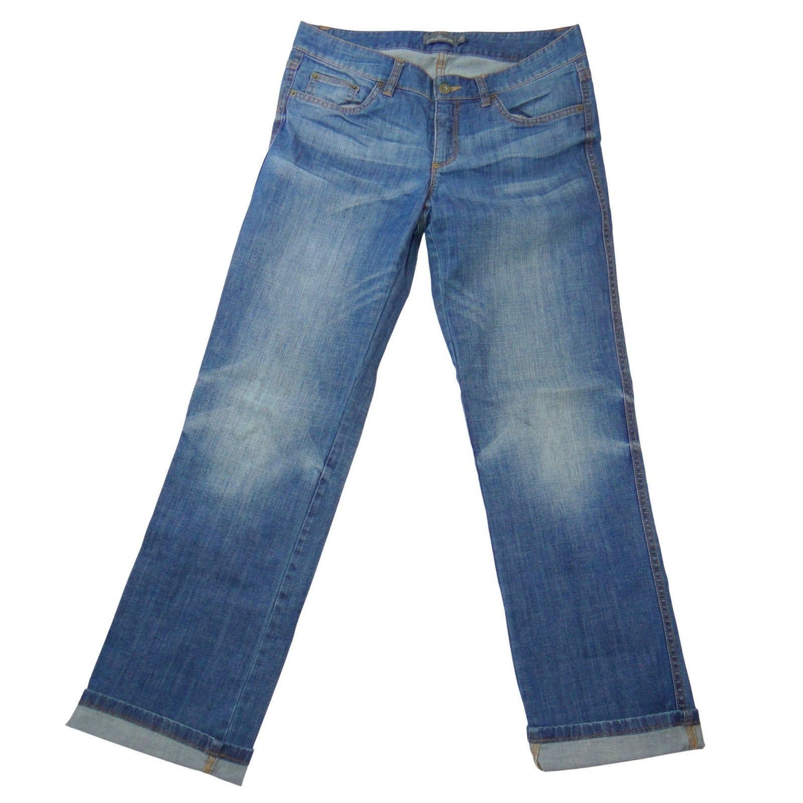 LL Bean Signature Blue Straight Leg Jeans Womens 8P Medium Wash Denim Classic