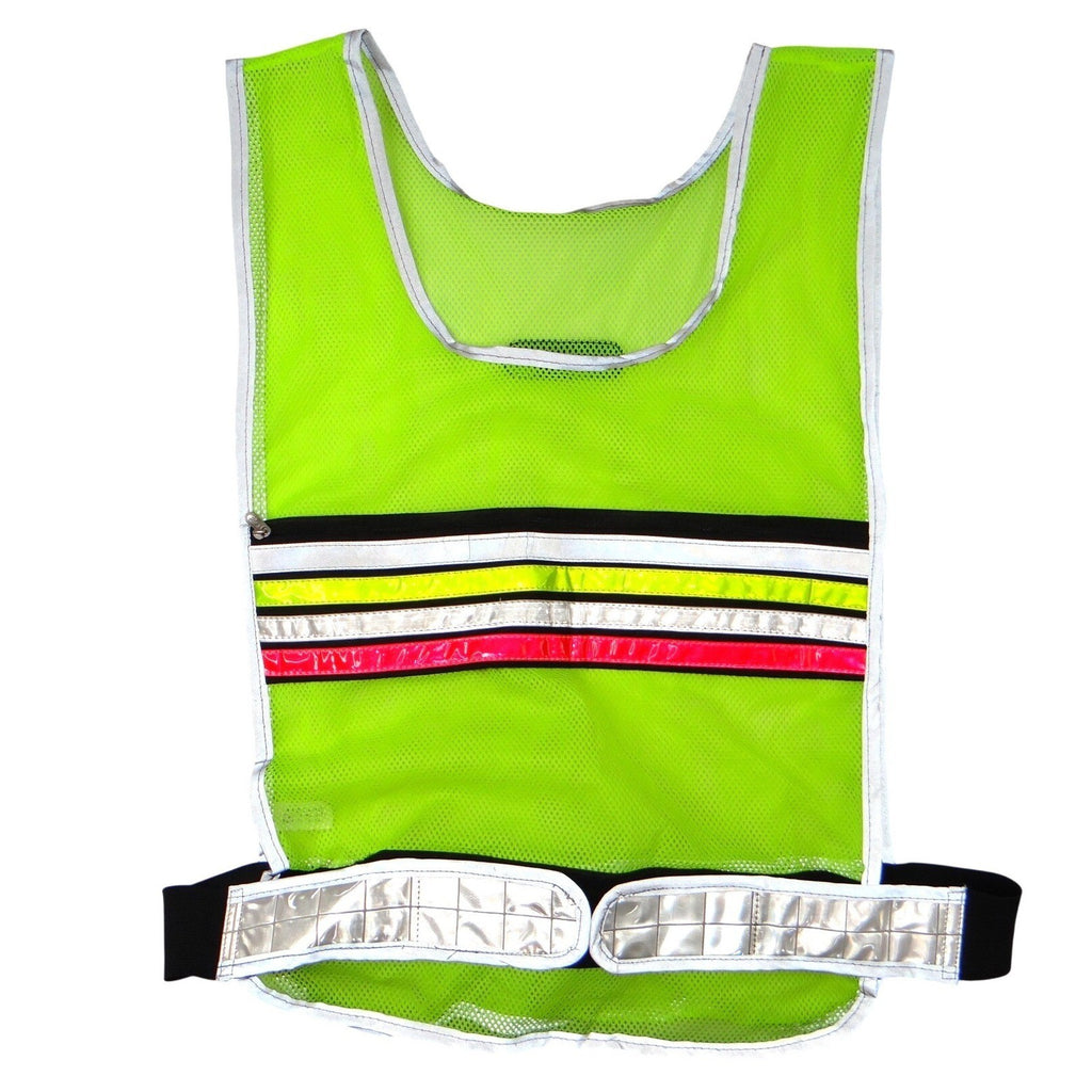High Visibility Reflective Safety Vest Lime Green Mesh Multiple Pocket Closure
