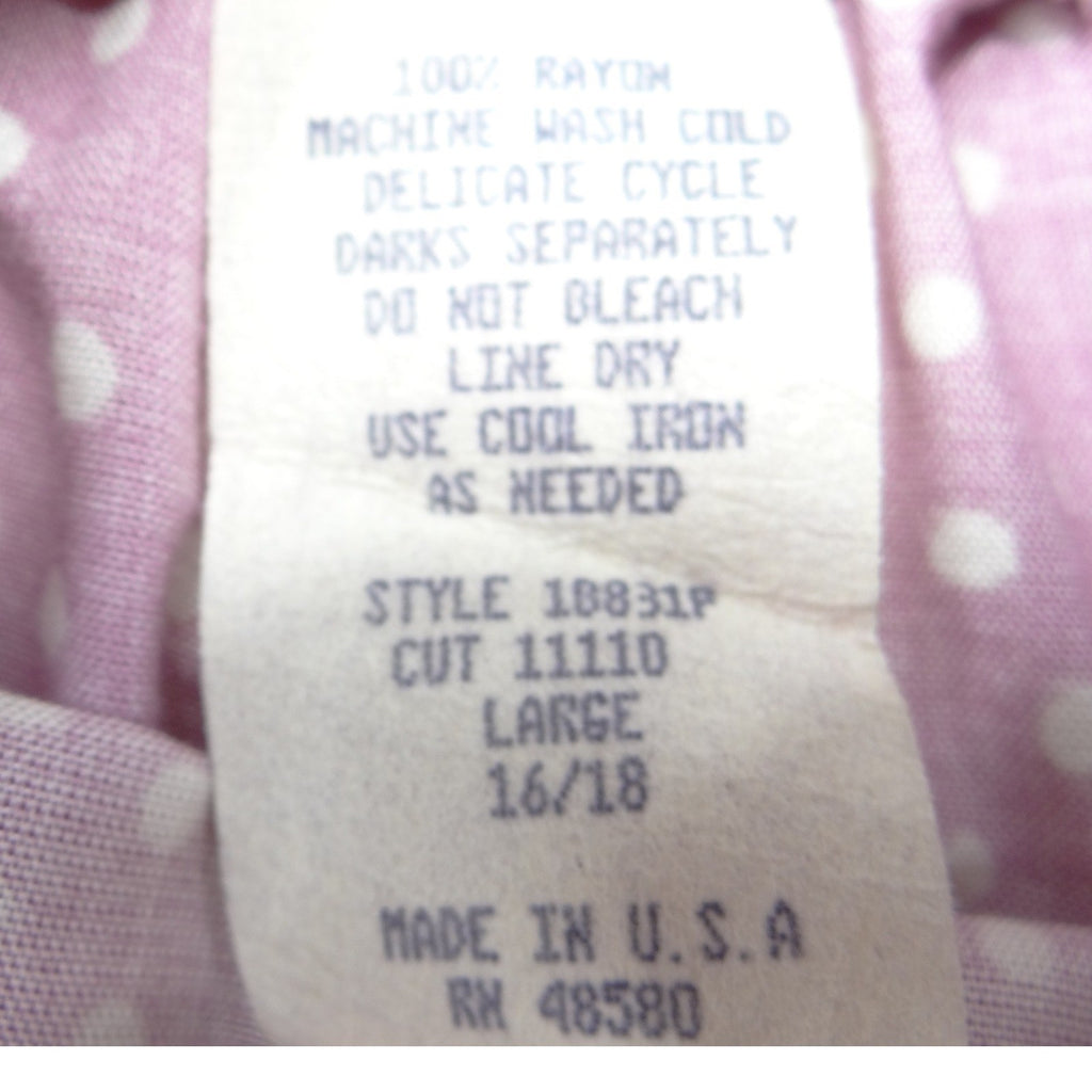 Vintage Connections Mauve Polka Dot Skirt Suit Set Blazer Skirt Belt Large 16/18