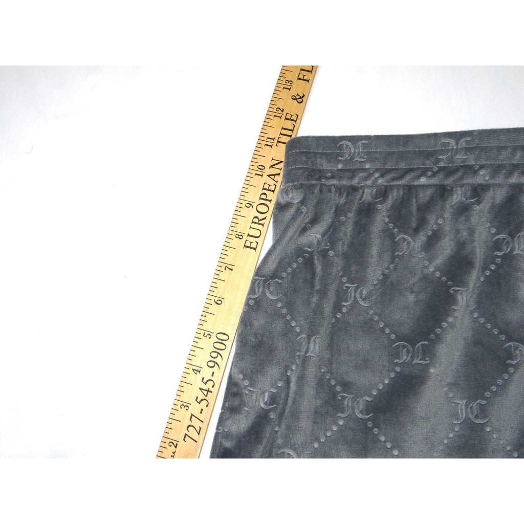 Juicy Couture Velour Shorts Grey All Over JC Logo Sleepwear Loungewear Women XL