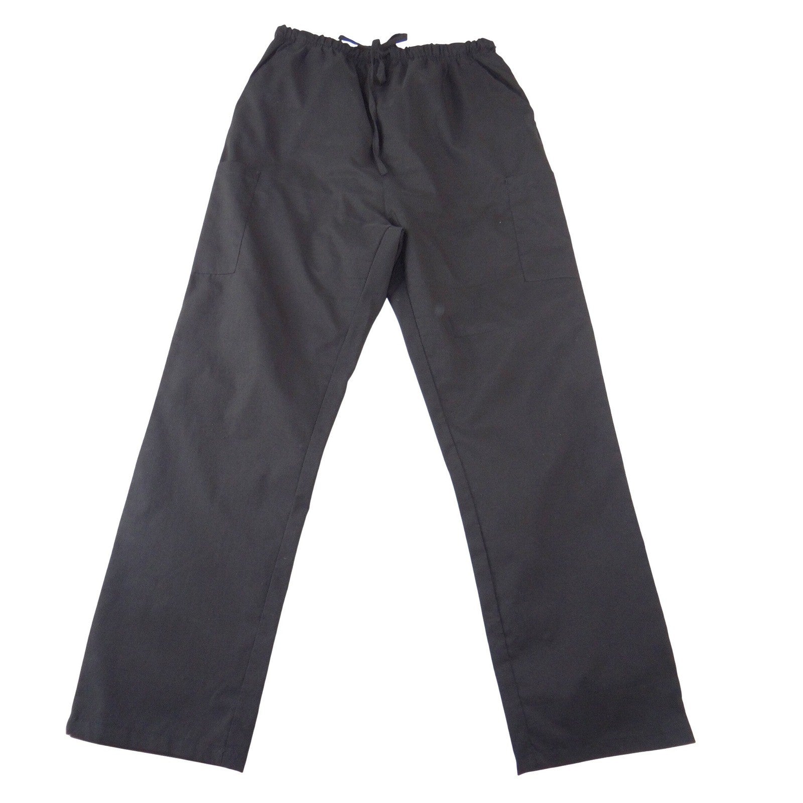 Chic Flex Women Black Scrub Pants Flex-Tek Stretch Drawstring Medical Size L