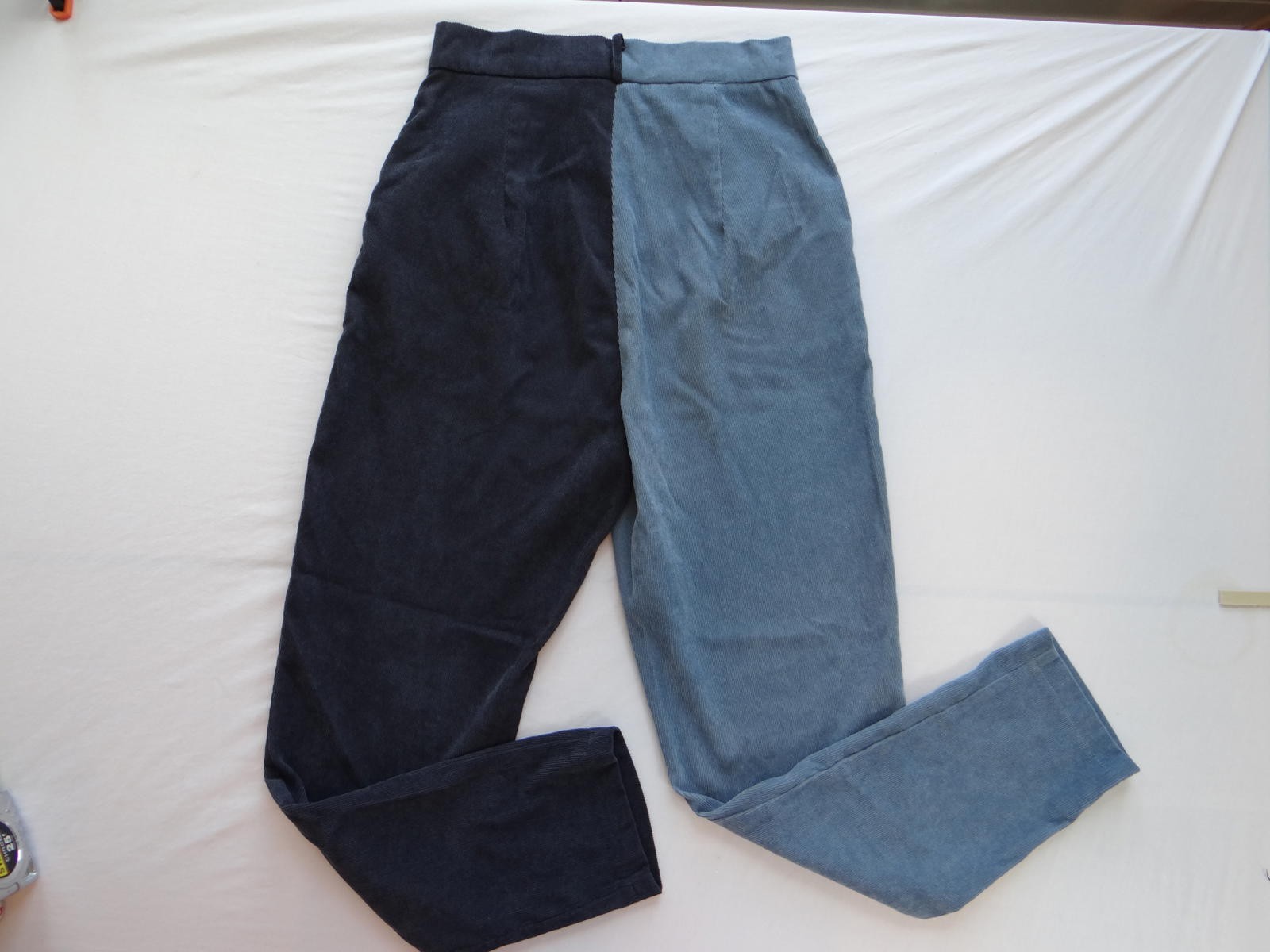 Stylish Color Block Corduroy Pants by Romwe - Size S