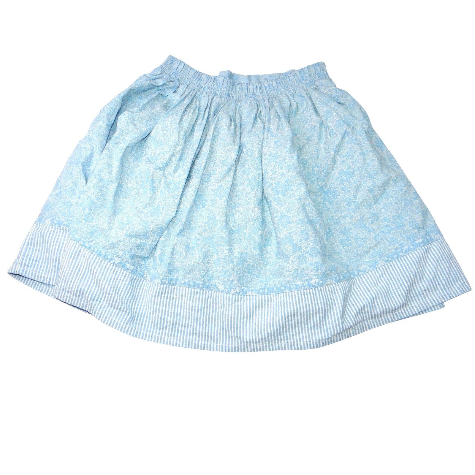 Vintage Pinot Noir Womens Light Blue Denim Floral Pleated Midi Skirt Size M