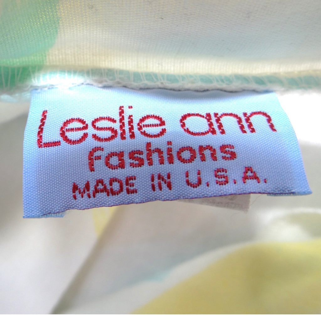 Leslie Ann Fashions Vintage Pastel Abstract Stripe Button Up Shirt Medium USA