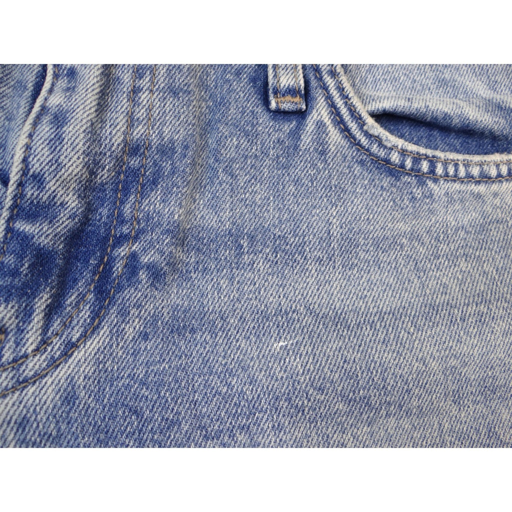 ZARA Women Straight Leg Jeans Light Wash Distressed Raw Hem Size 6