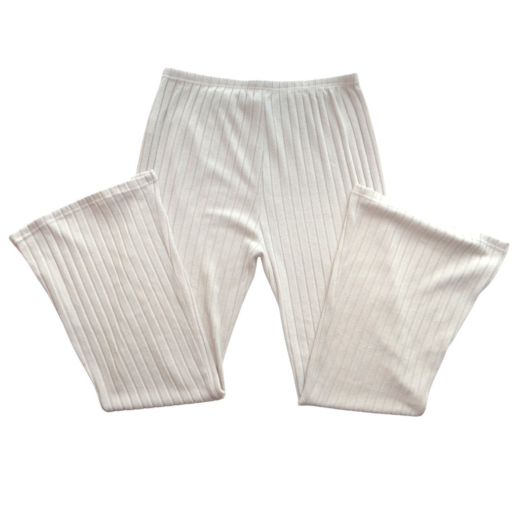 Ribbed Mock Neck Long Sleeve Top Flare Pants Set Cream Beige Knit Lounge