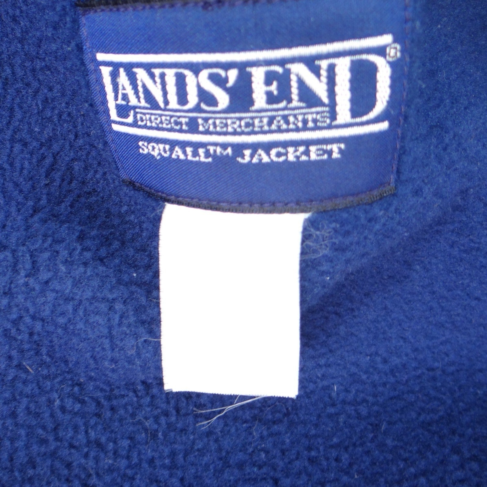 Vintage Lands End Teal Blue Fleece Lined Jacket Zip Up Collar L