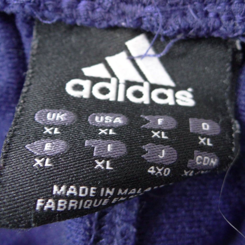 Adidas Mens XL Track Pants Purple Navy White 3 Stripe Wide Leg Vintage