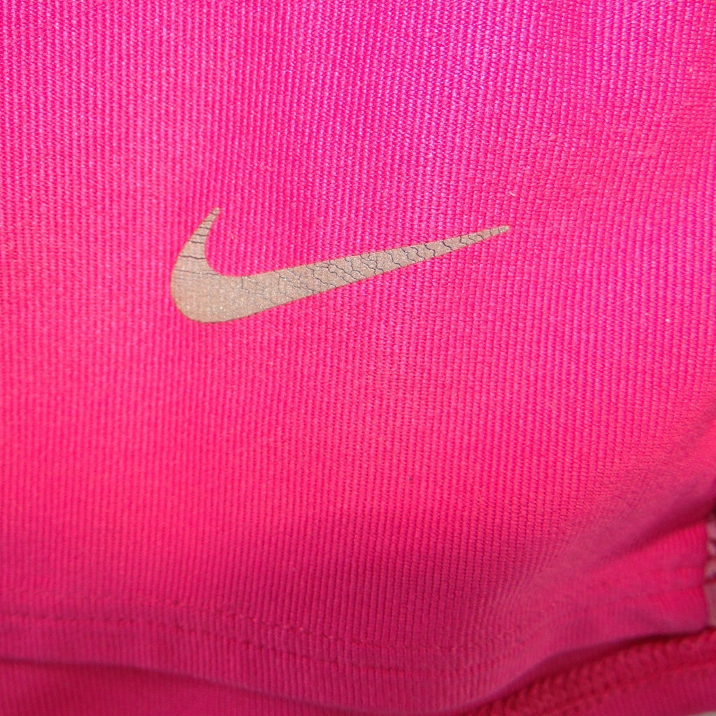 Nike Dri-FIT Womens Pink Ruched Side Athletic Shorts Size Large Drawstring Logo