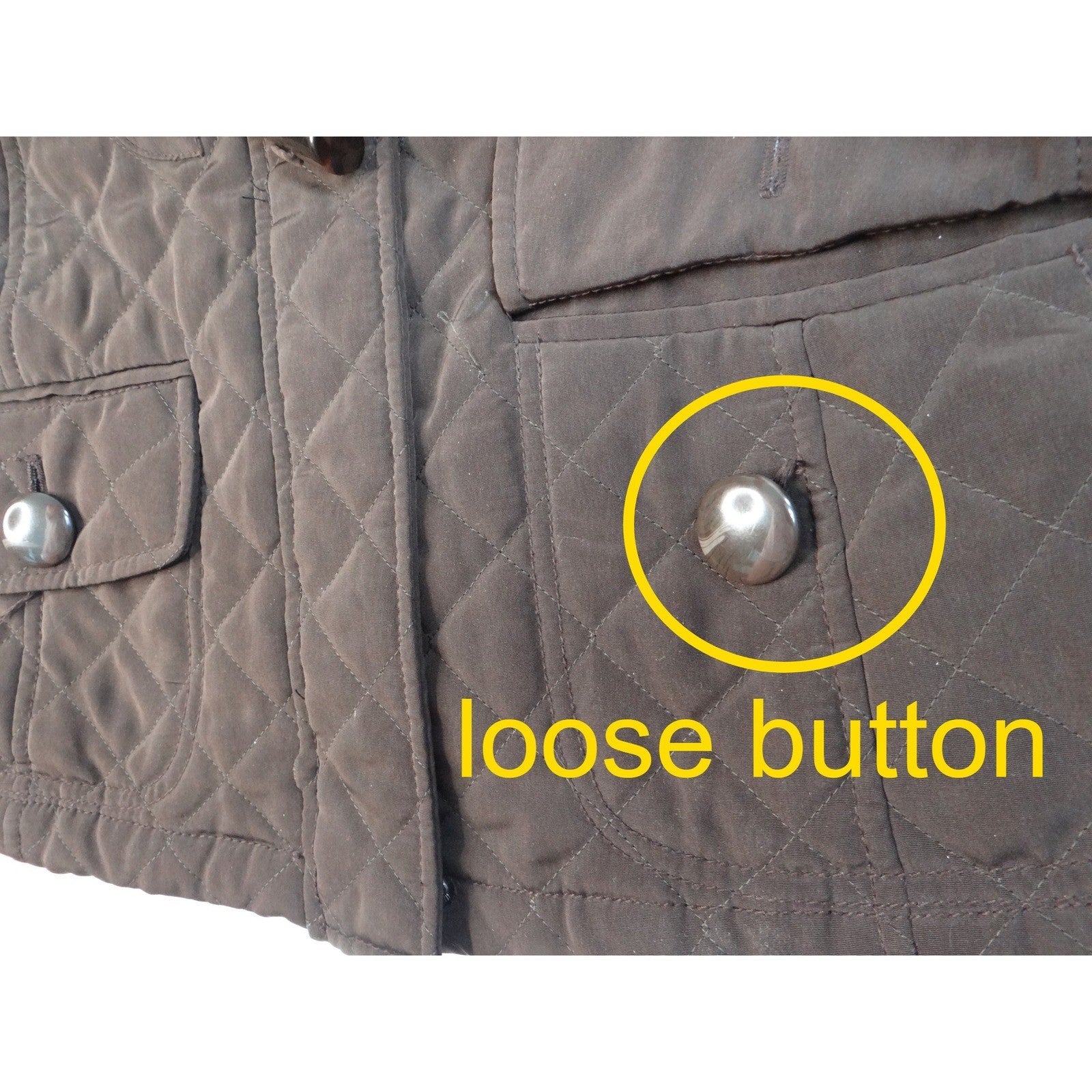 Esprit Quilted Hooded Toggle Jacket Brown Women's Size Medium Cozy Warm Winter