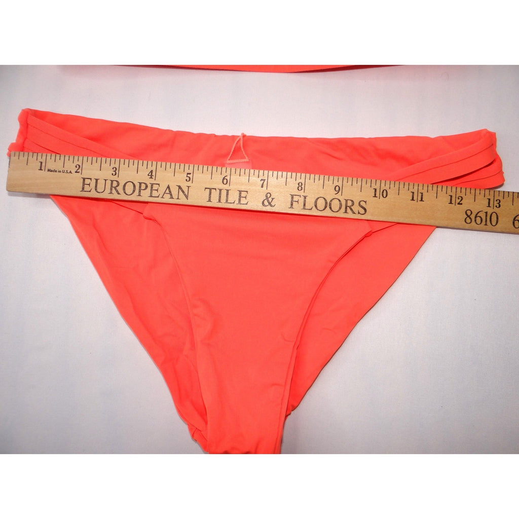 TiniBikini Coral Cutout Triangle Bikini Swimsuit Set Women Size S