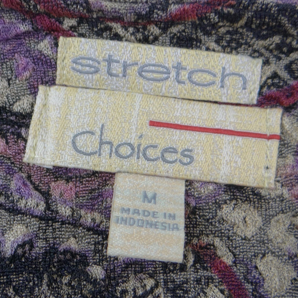 Choices Womens Purple Paisley Floral 2 Piece Cardigan and Tank Set M Stretchy