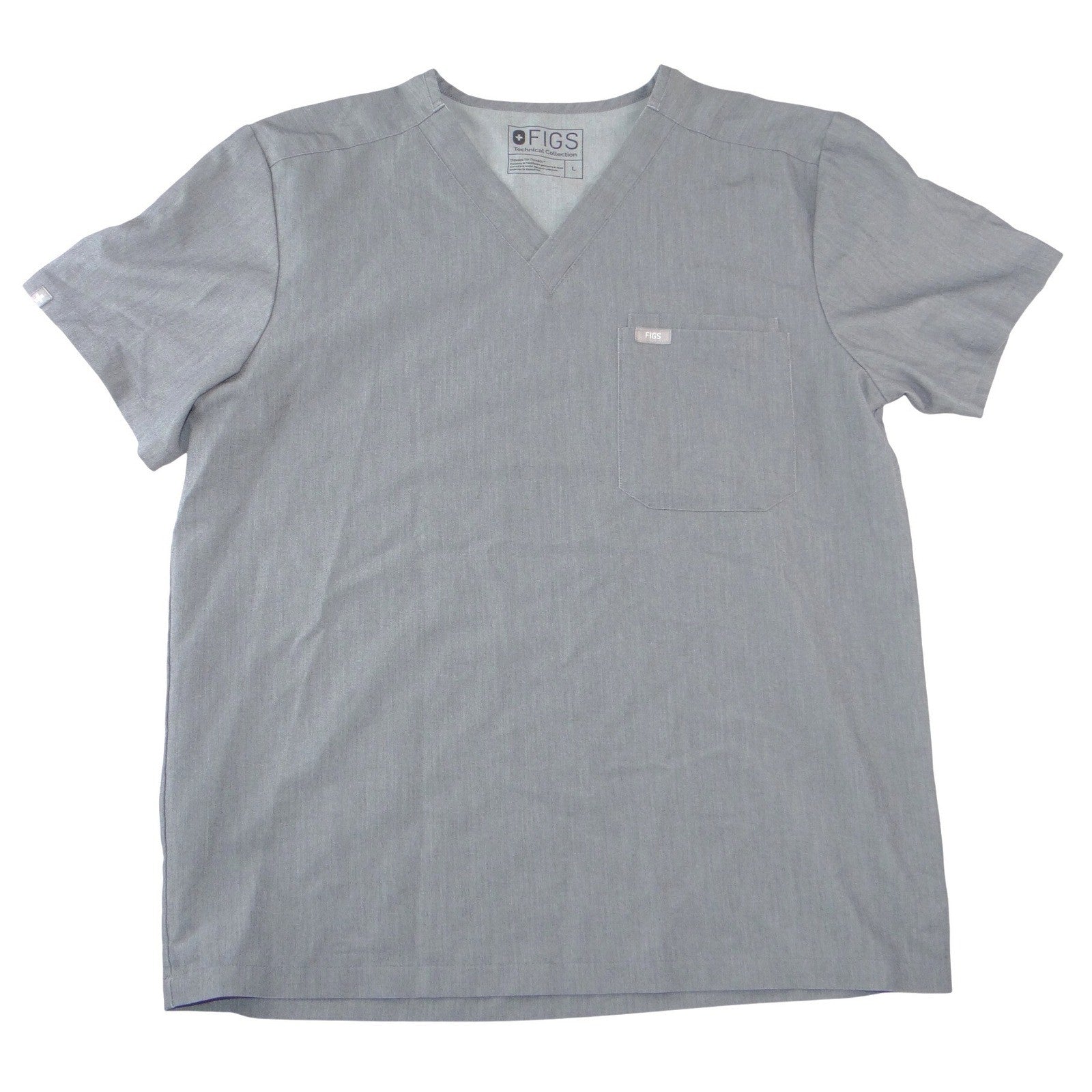 FIGS Technical Collection Mens V-Neck Scrub Top Heather Gray Size L