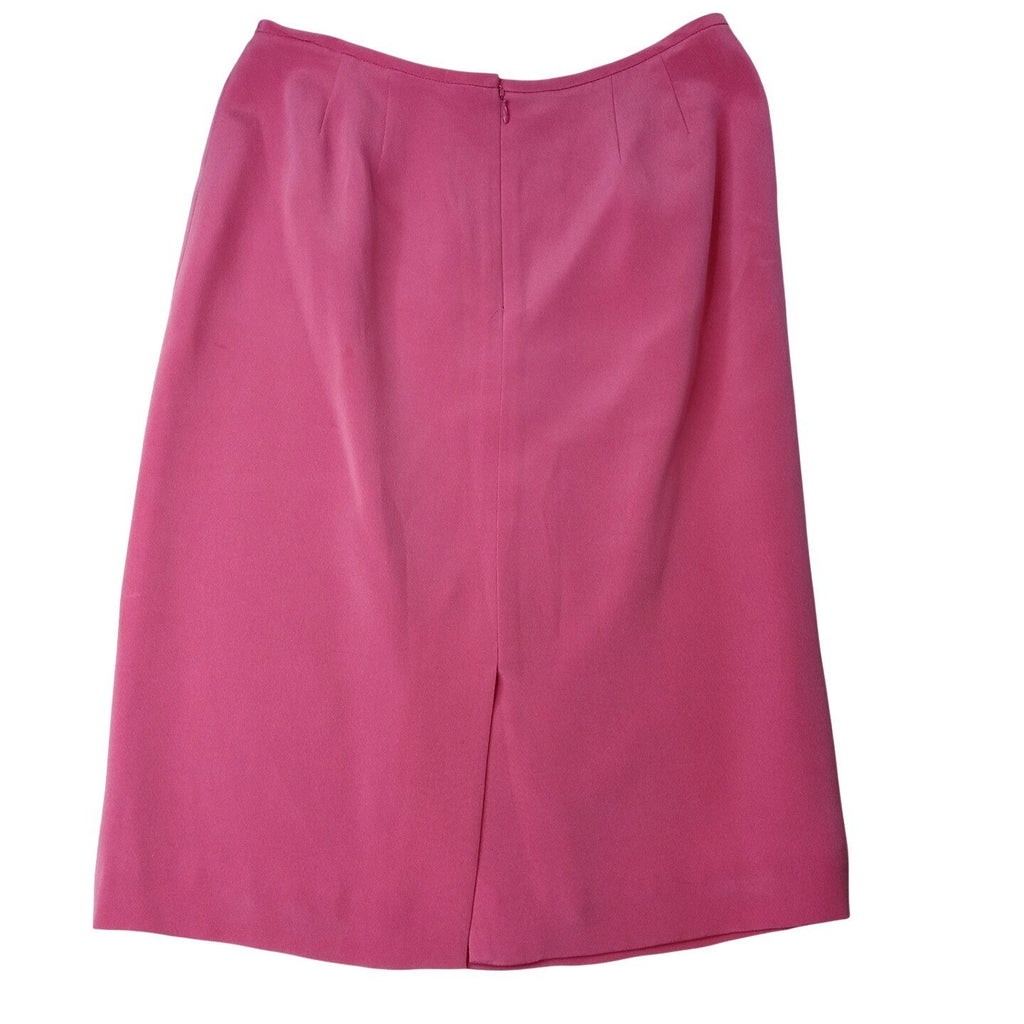 VTG Preston & York Silk Pink Blazer Skirt Suit Womens 12 Short Sleeve Tailored