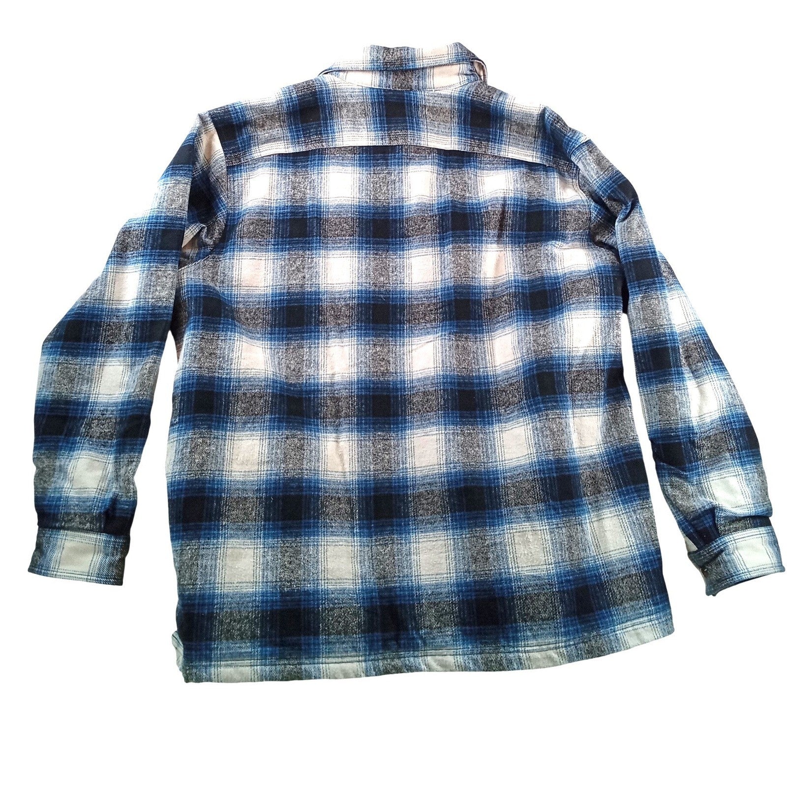 CE Schmidt Mens 2X Quilted Flannel Shirt Jacket Blue Plaid Workwear