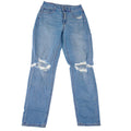American Eagle Mom Jean Light Wash Distressed Ripped High Rise Denim