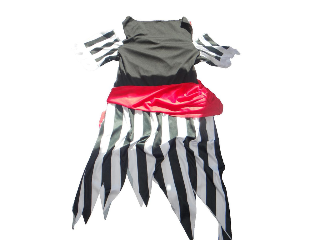 Women's Pirate Black, Red, and White Striped Costume Dress