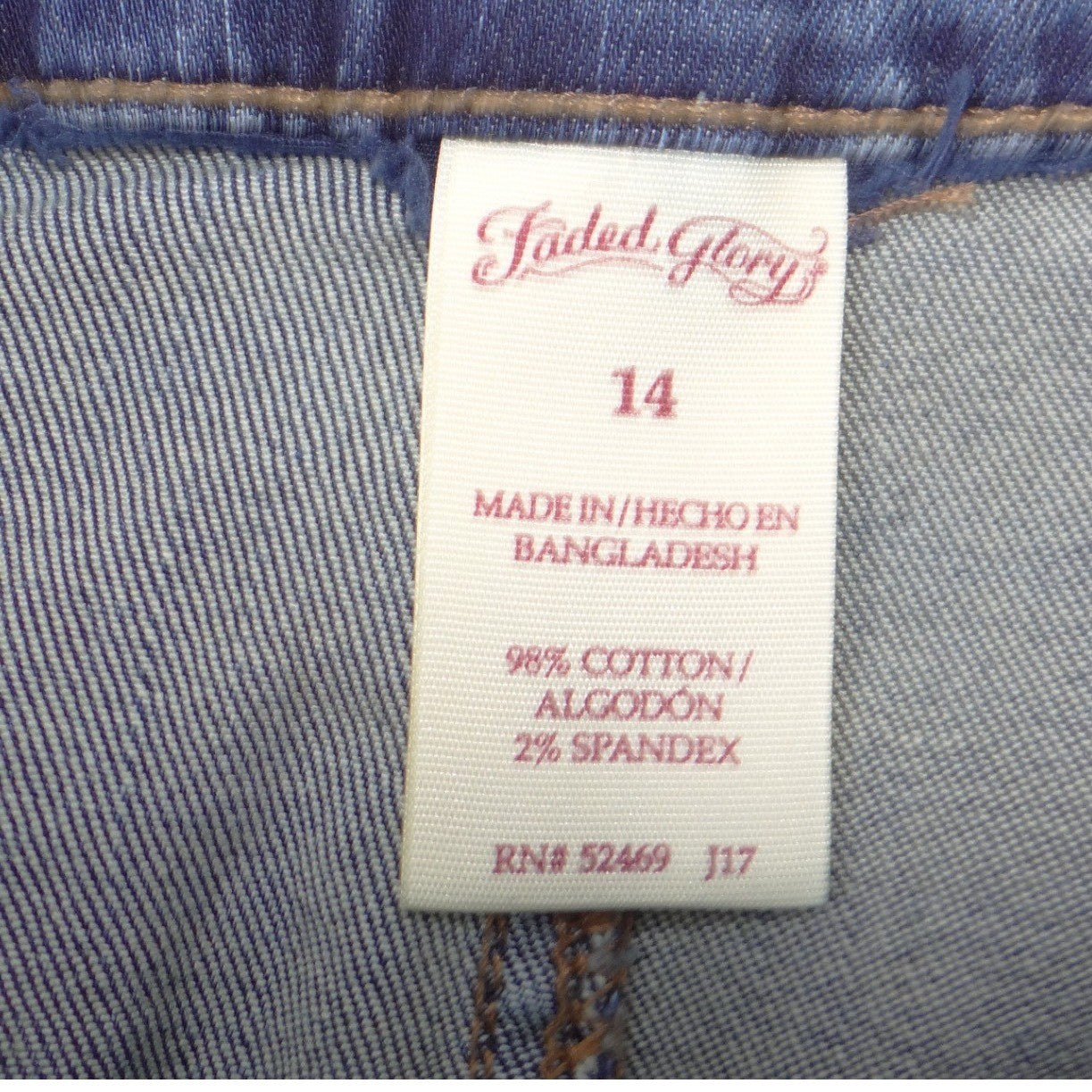 Faded Glory Womens Denim Mini Skirt Medium Wash Blue Size 14 Stretch Casual