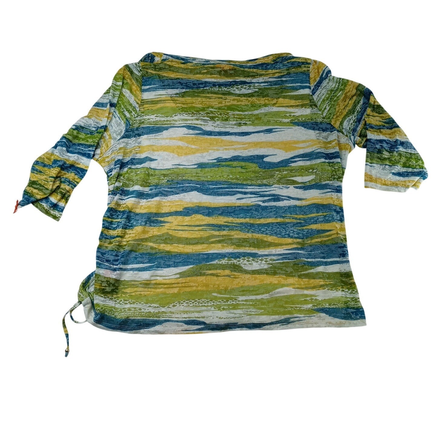 NWT-Hearts of Palm Woman 3X Global Soul 2019 Abstract Stripe 3/4 Sleeve Top