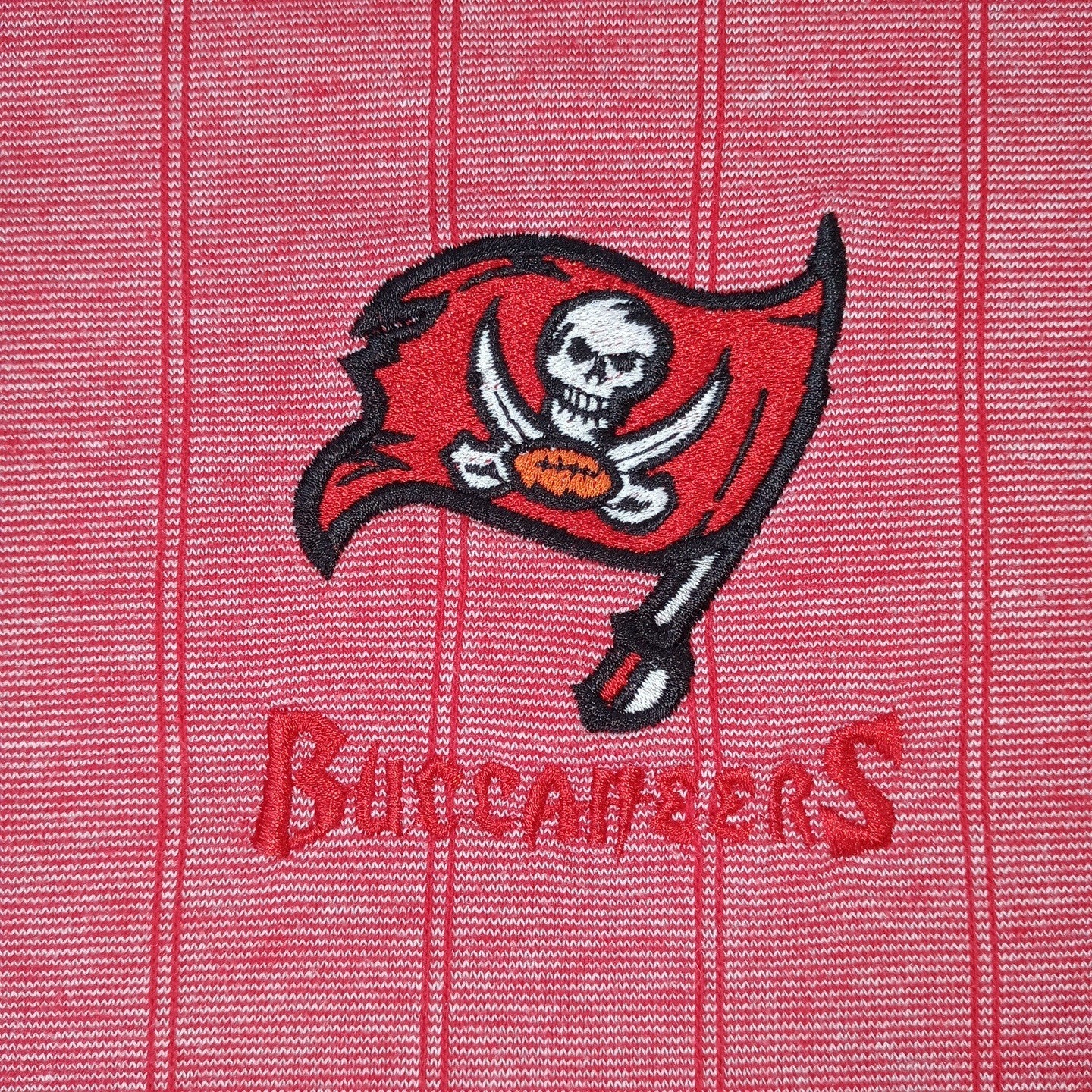 Dynasty Mens Tampa Bay Buccaneers Polo Shirt XL Red Striped Embroidered Logo