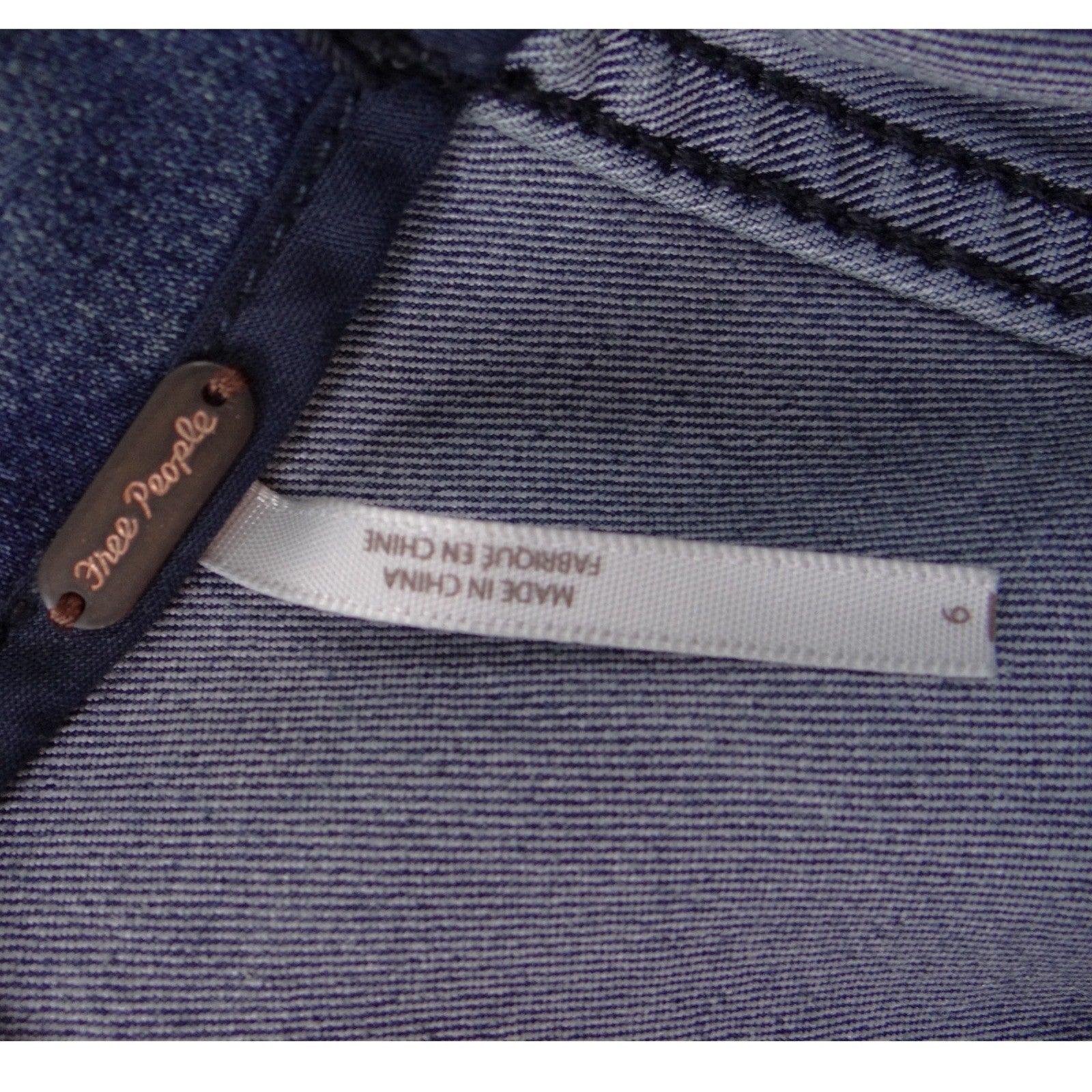 Free People Womens Denim Mini Skirt Medium Wash Blue Seamed A-Line Size 6