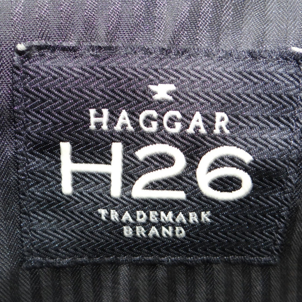 Haggar H26 Mens Dress Pants 38x29 Charcoal Black Micro Check Straight Leg Slacks