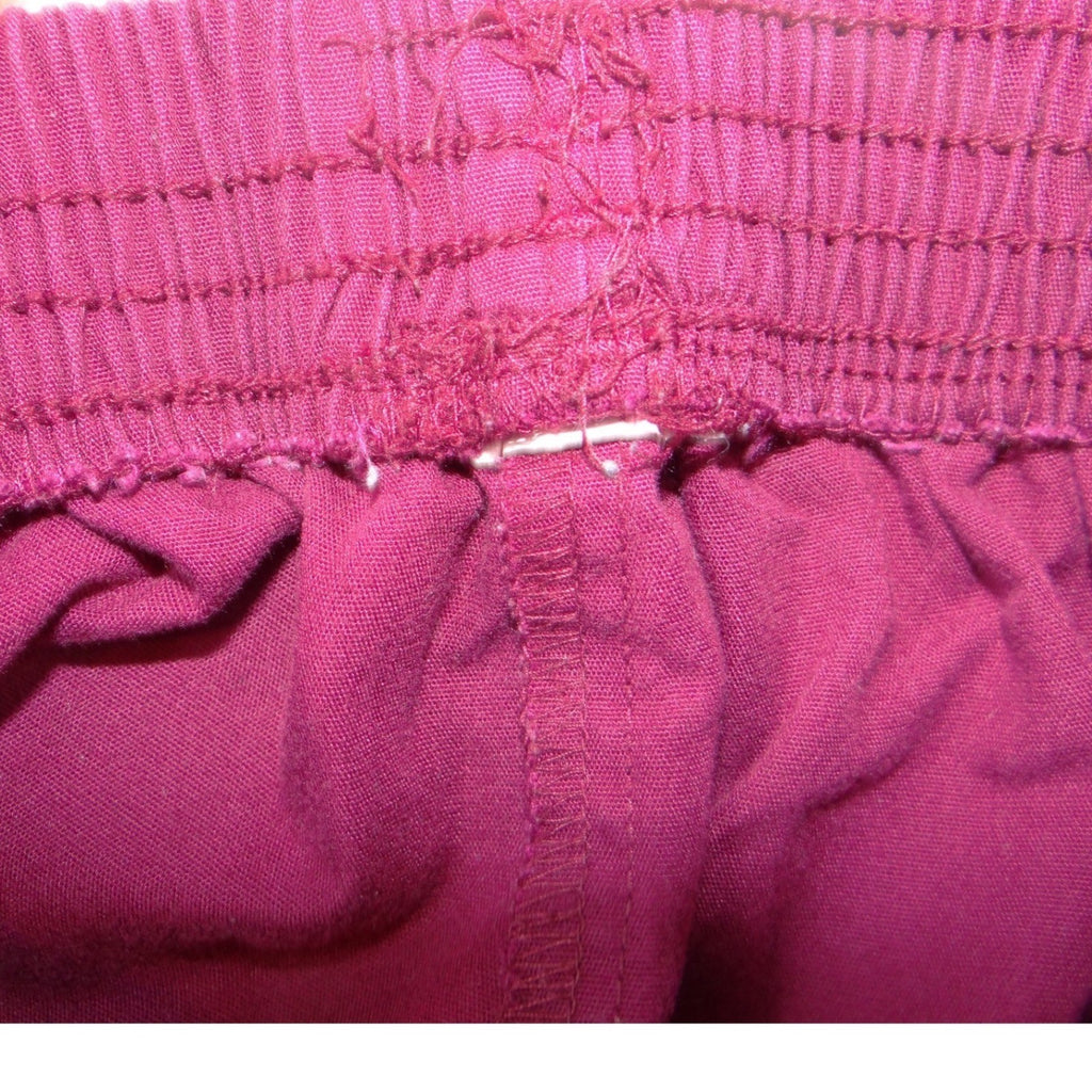 Womens Burgundy Elastic Waist Straight Leg Scrub Pants Medical Uniform Maroon