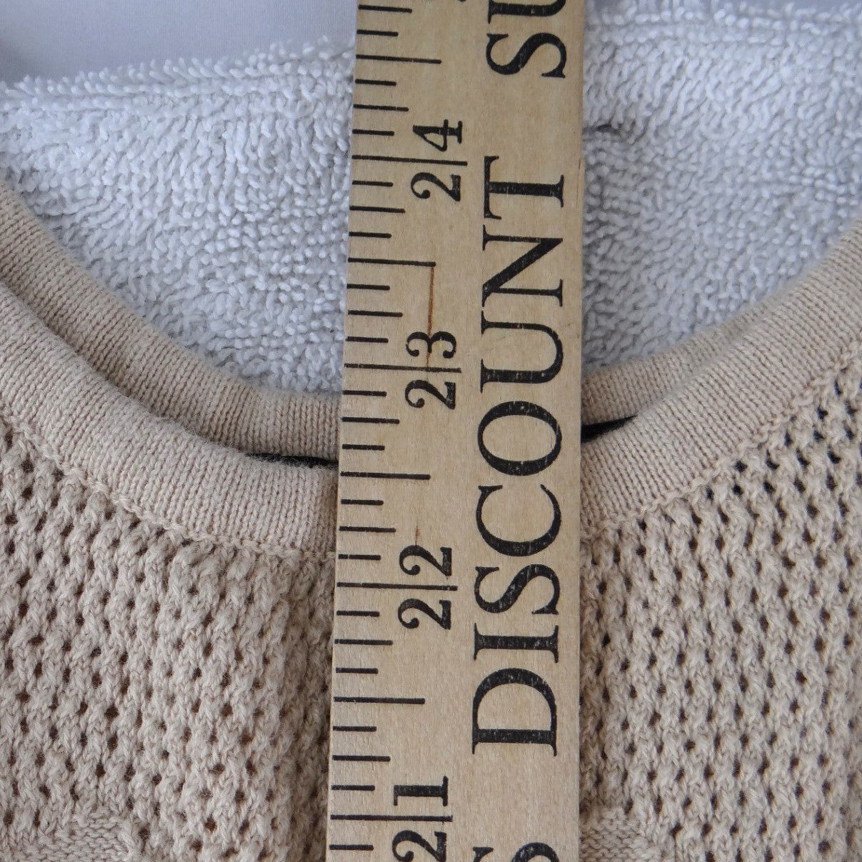 Ark & Co Womens Beige Pointelle Knit Sleeveless Fit and Flare Skater Dress Small