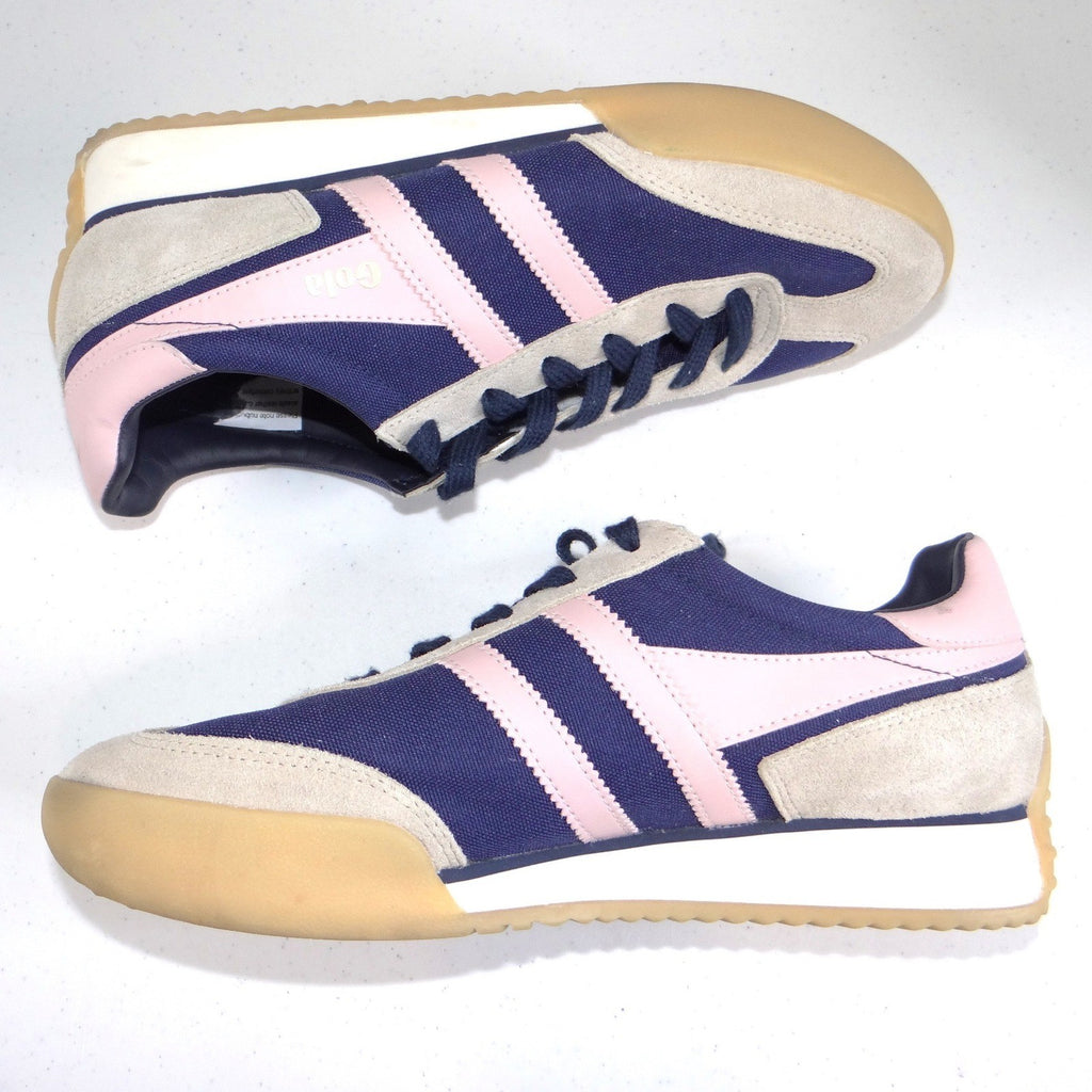 Gola Pacer Navy Pink Grey Low Top Sneakers Womens Size 9.5 Gum Sole