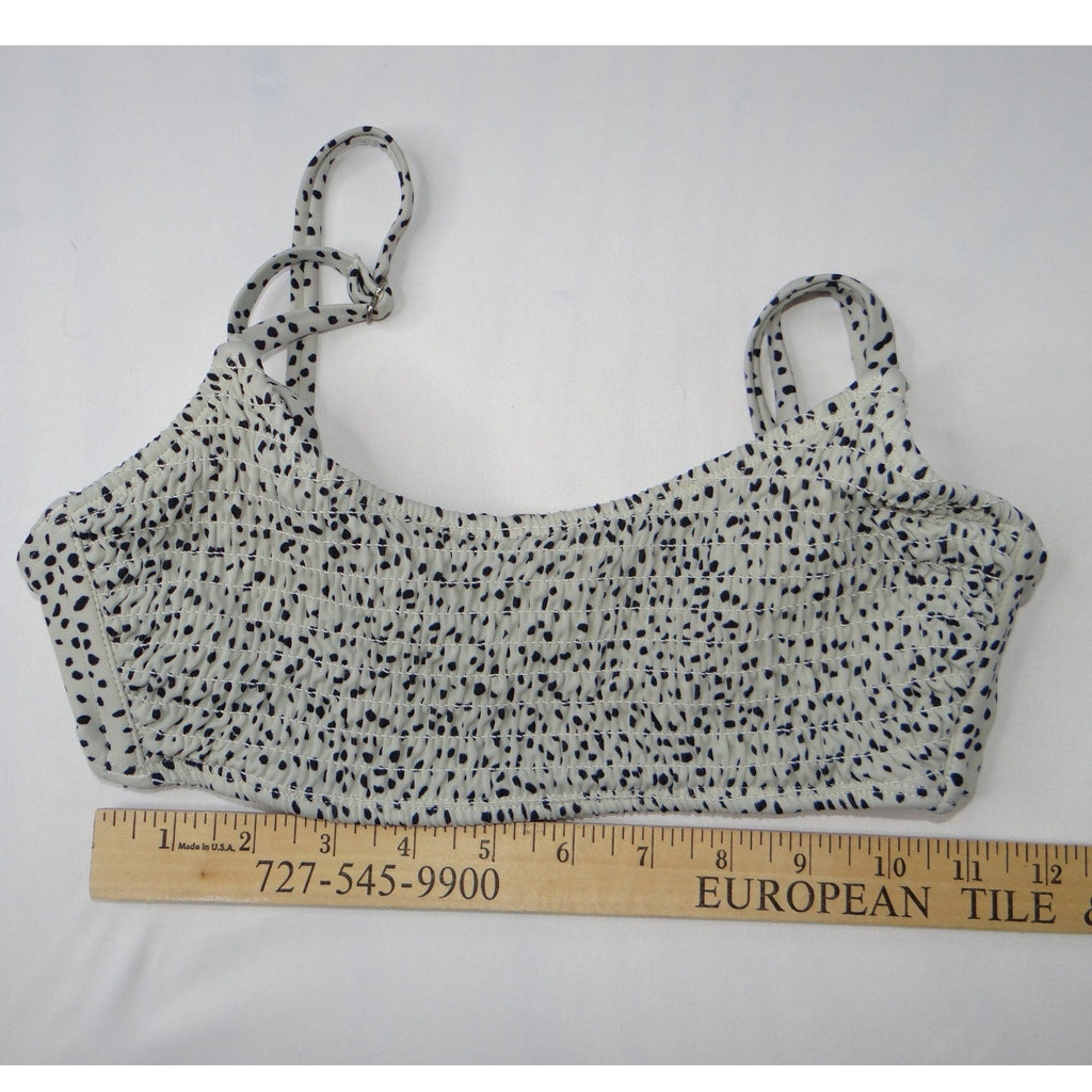 Xhilaration Smocked Dot Print Bikini Top Bandeau Swimwear Size M