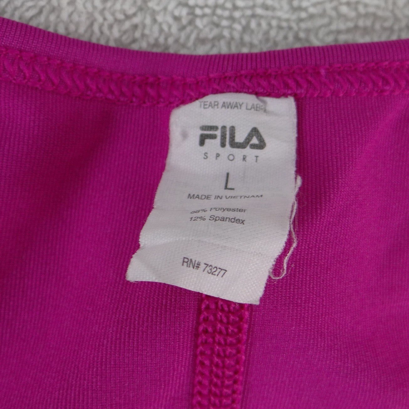 Fila Sport Womens Magenta Pink Racerback V-Neck Athletic Tank Top Large
