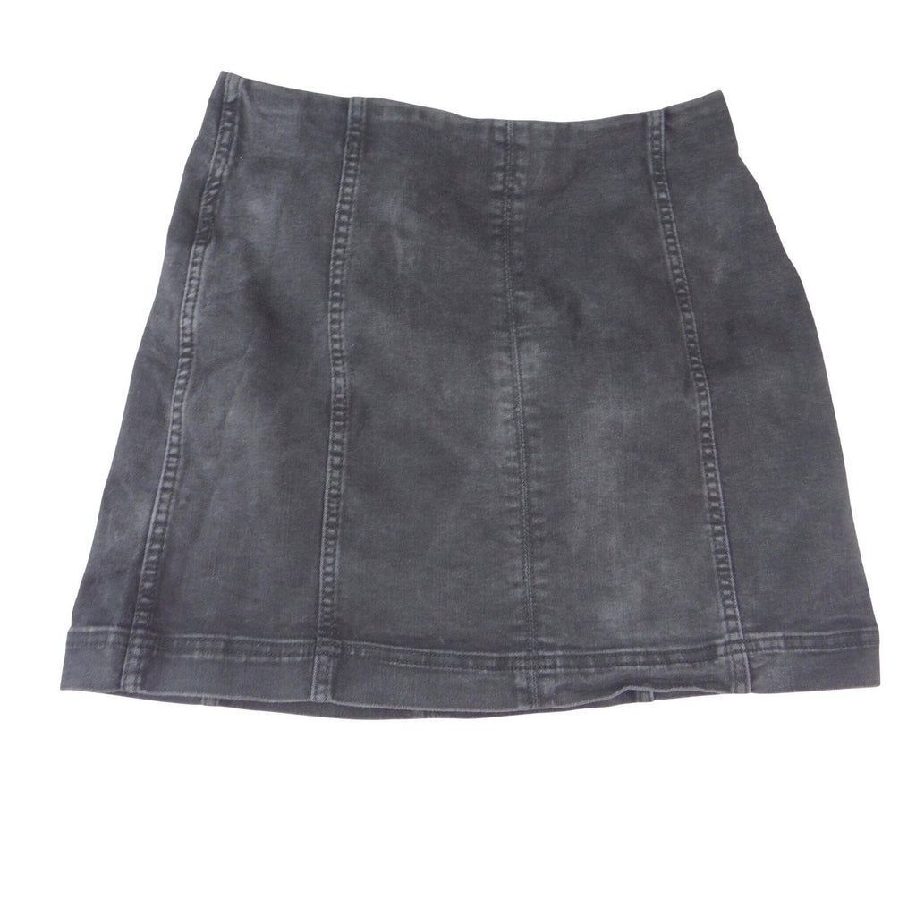 Wild Fable Womens Washed Black Denim A-Line Mini Skirt High Rise Size 10
