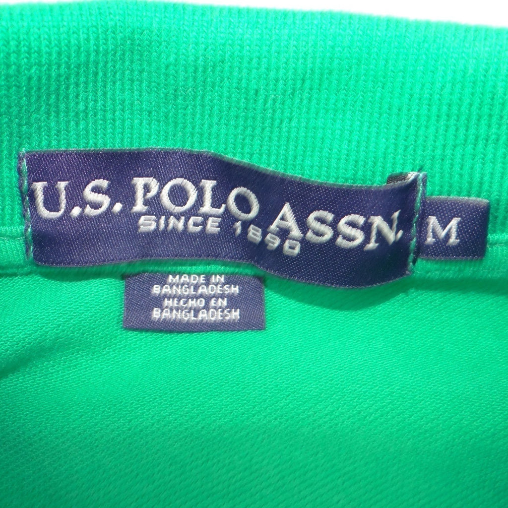 US Polo Assn Mens Green Short Sleeve Pique Cotton Polo Shirt Size M