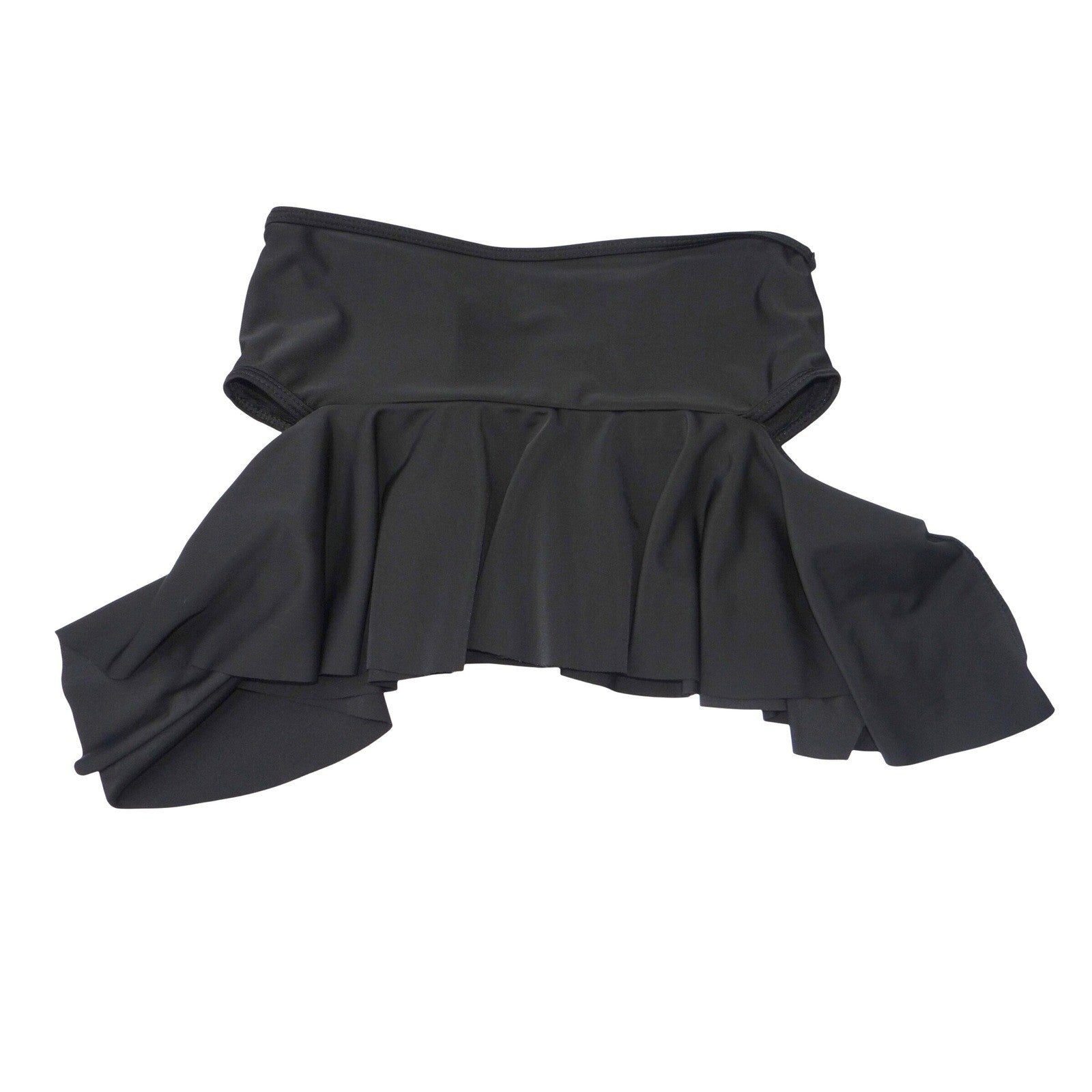Womens Black Bandeau Peplum Ruffle Bikini Top Small Strapless Swimwear