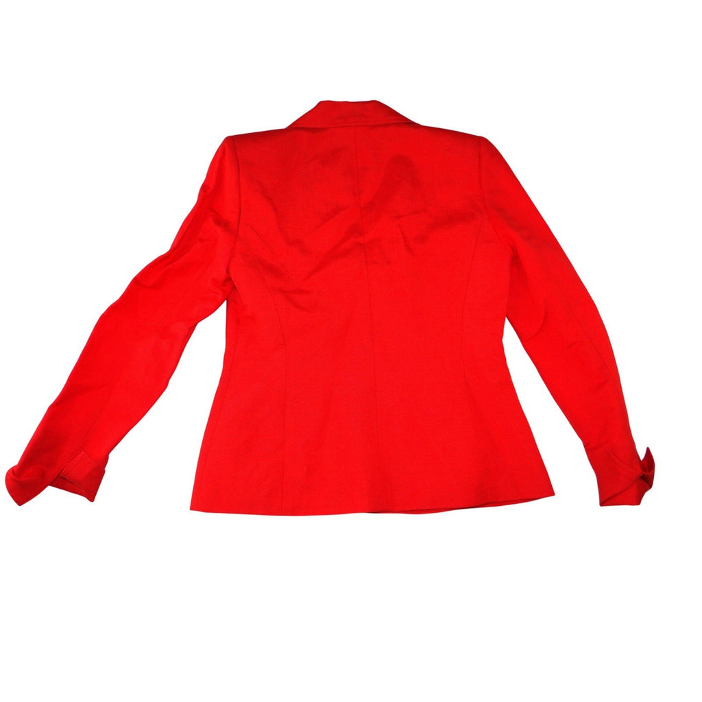 NWT-Kasper Womens Red Two Button Blazer Suit Jacket Notched Lapel Size 4
