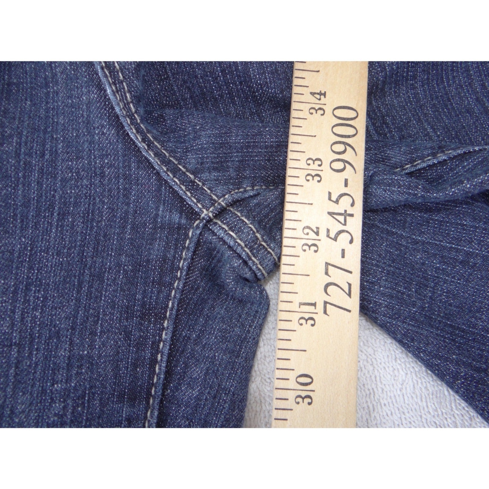 Cache Womens Dark Wash Wide Leg Jeans Blue Gold Braided Pocket Size 8