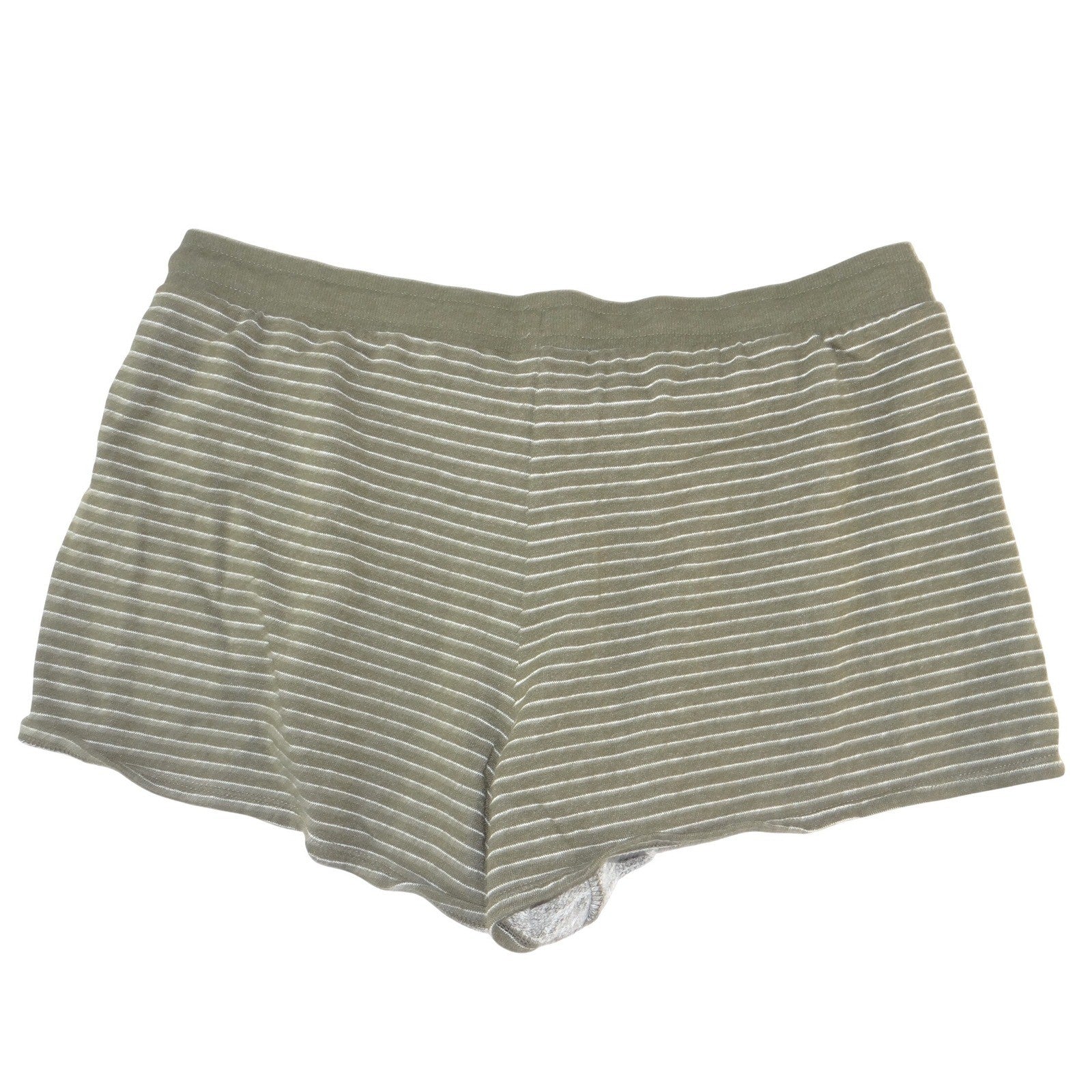 Stars Above Womens Olive Green Striped Lounge Pajama Shorts Large