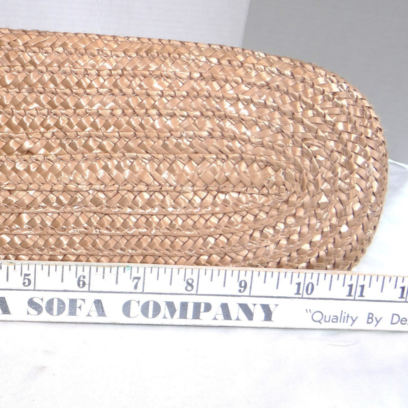 SunBay Handbags Woven Straw Tote Bag Natural Tan Wood Ring Handle Summer Beach