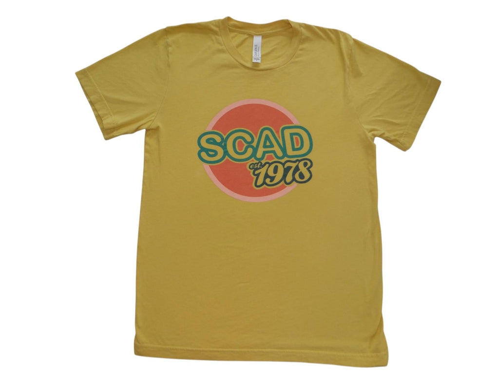 SCAD 1978 Graphic Tee - Vintage Inspired Yellow T-Shirt
