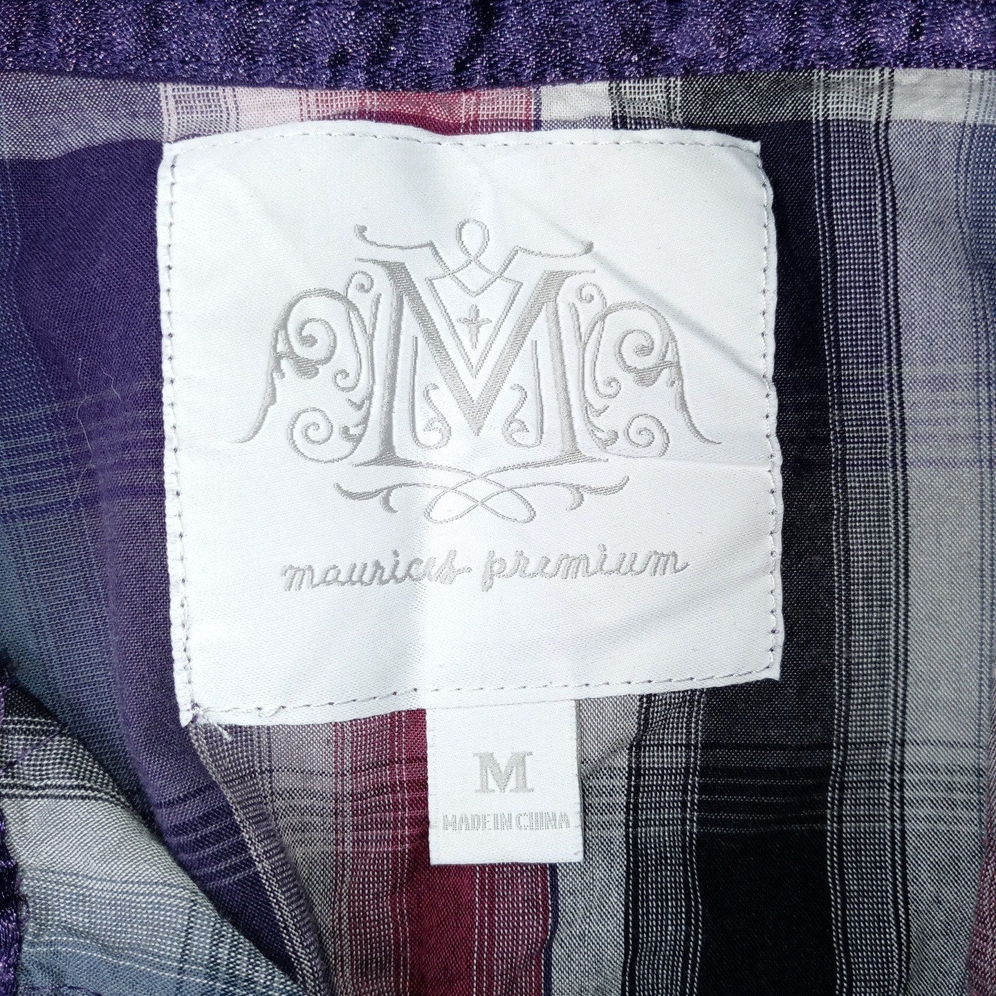 Y2K Maurice's Plaid Shirt Rhinestone Embellished Lace Western Style Women's Med