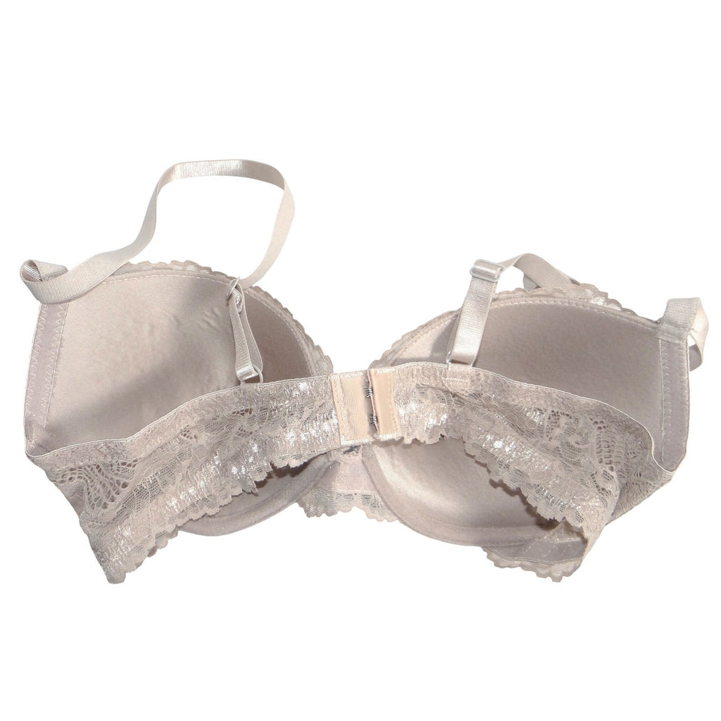 Floral Lace Underwire Bra Beige Taupe Padded Adjustable Straps 36C RN146342