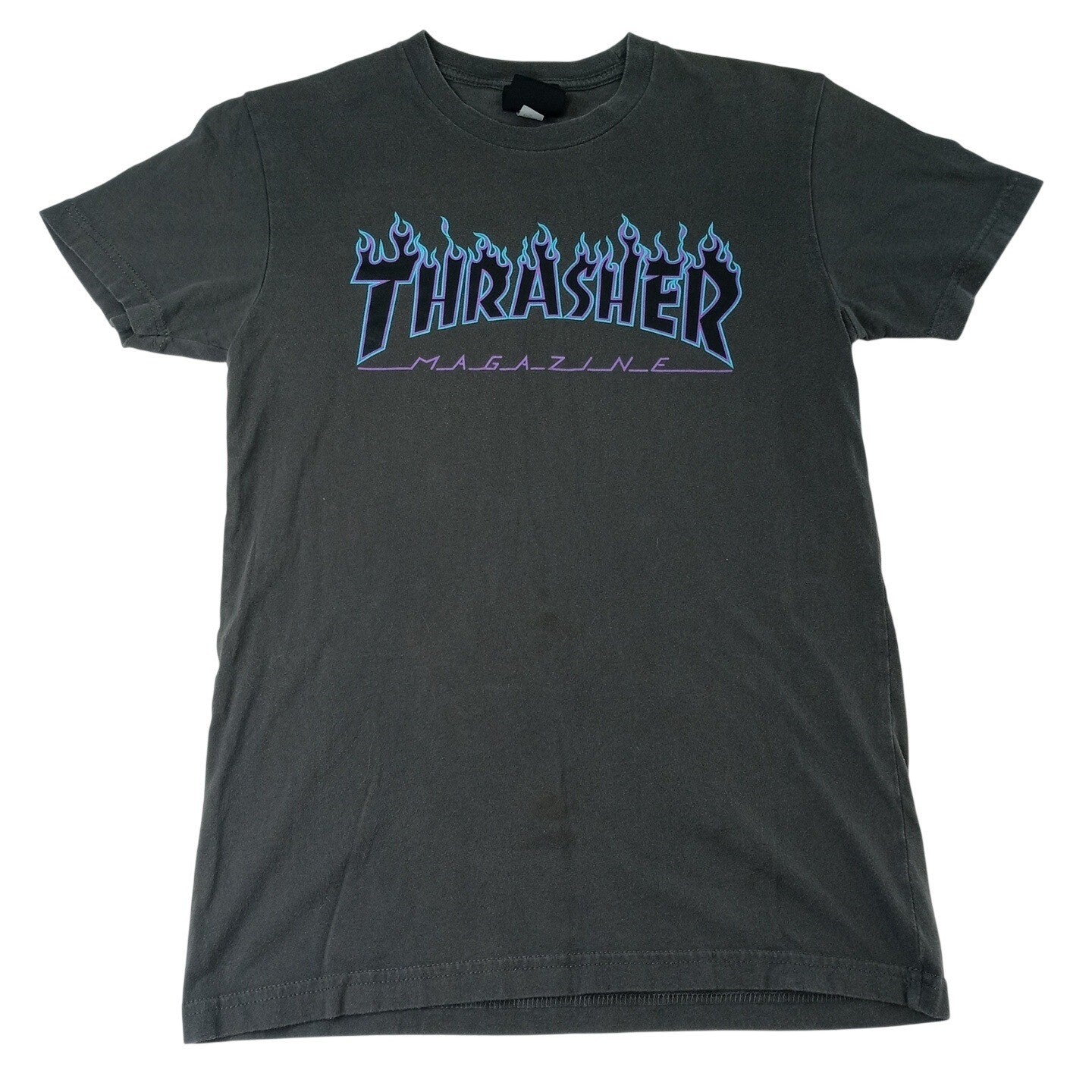Thrasher Magazine Kids T Shirt Gray Flame Logo Short Sleeve Crew Neck