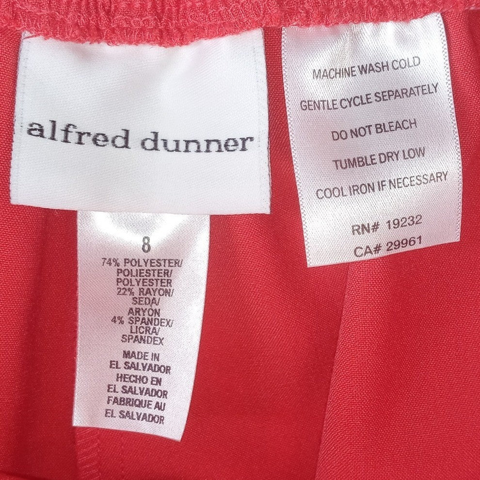 NWT Alfred Dunner Womens Coral Elastic Waist Cropped Pants Sz 8 Polyester Blend