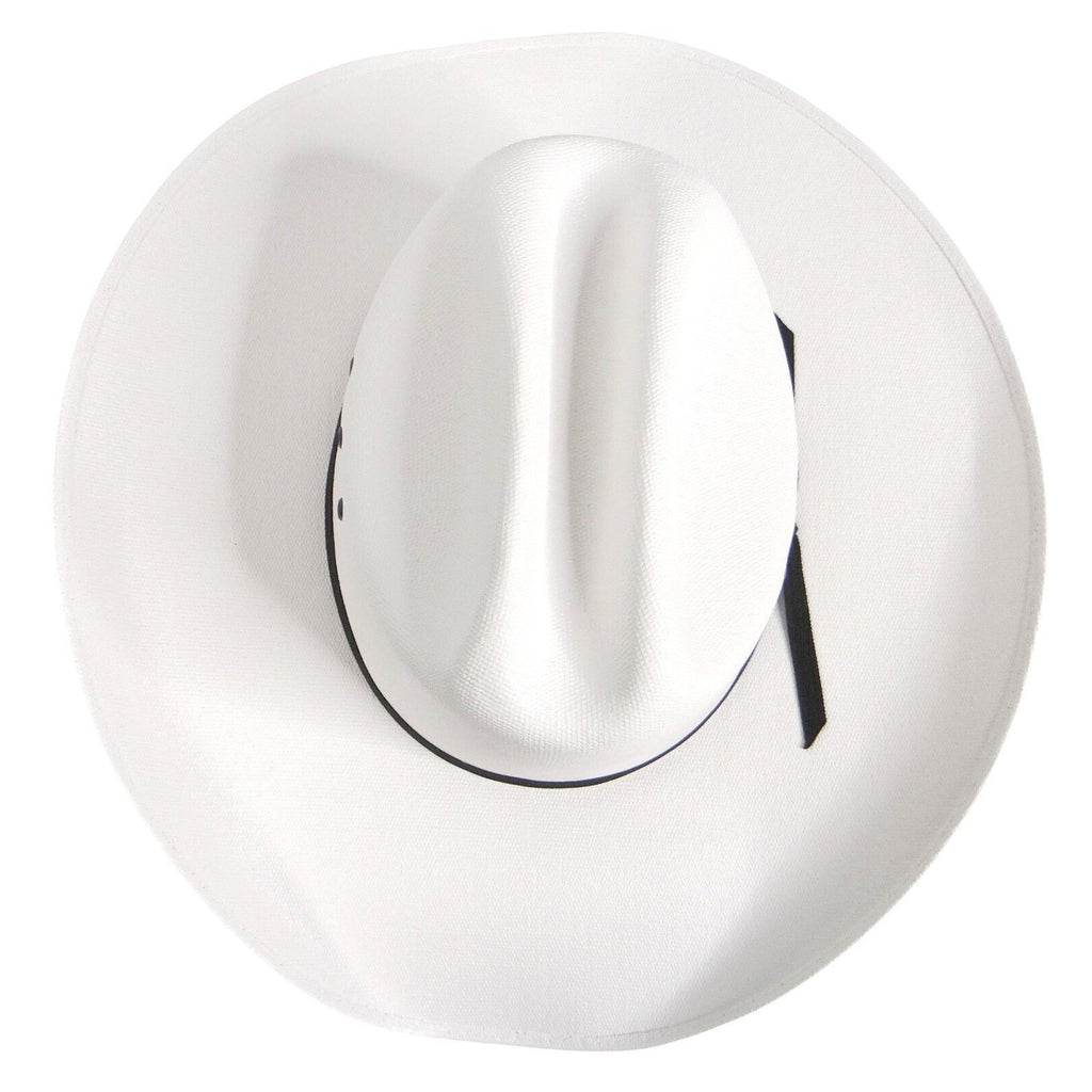 Smithbilt White Straw Cowboy Hat Cattleman Crease Wide Brim Western Hat 2182
