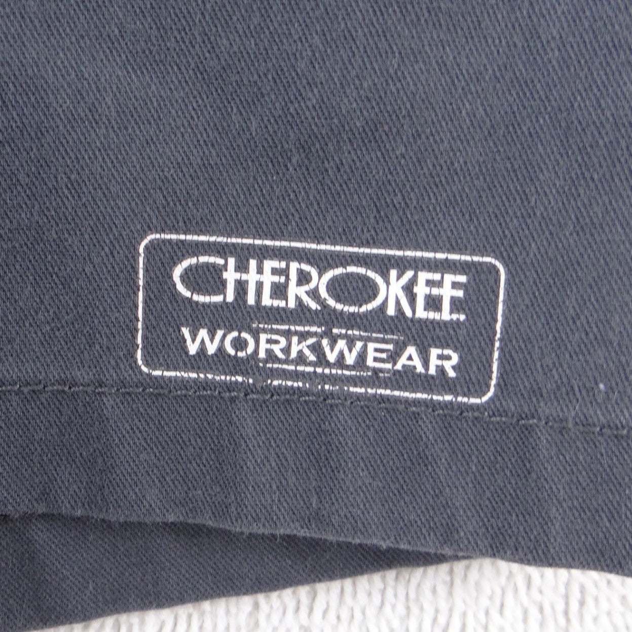 Cherokee Workwear Womens V-Neck Scrub Top Dark Gray Pockets Size XL