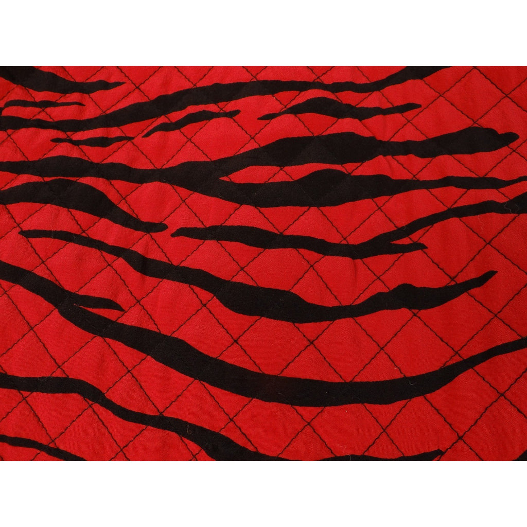 Maggy London Red Black Tiger Stripe Quilted Silk Jacket Size 14