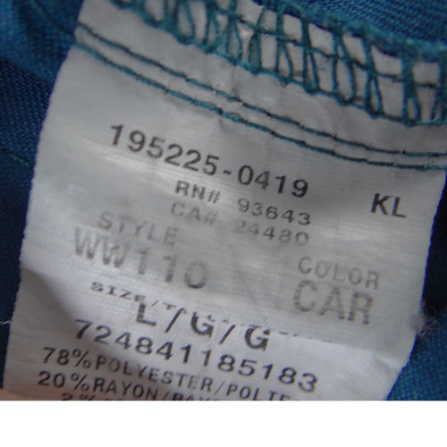 Cherokee Workwear Women Caribbean Blue Scrub Pants Cargo D-Ring Large Tall